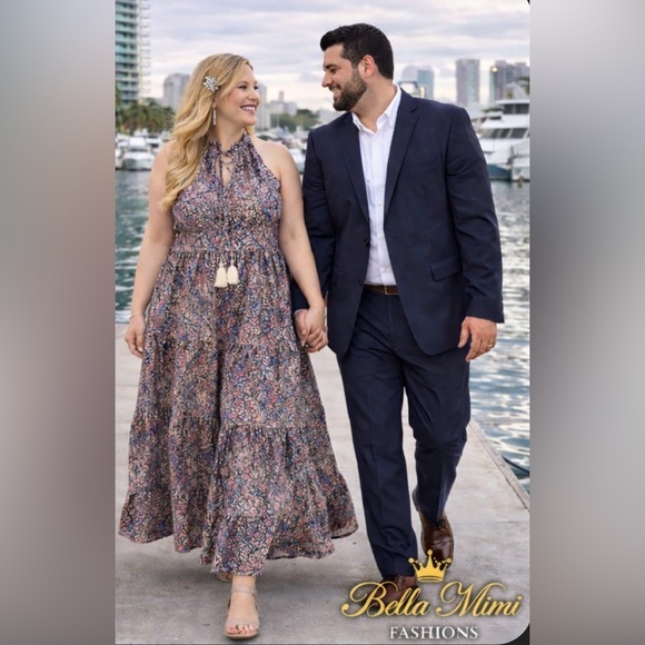 Floral Halter Maxi Dress by Rhea - Picture 3 of 5